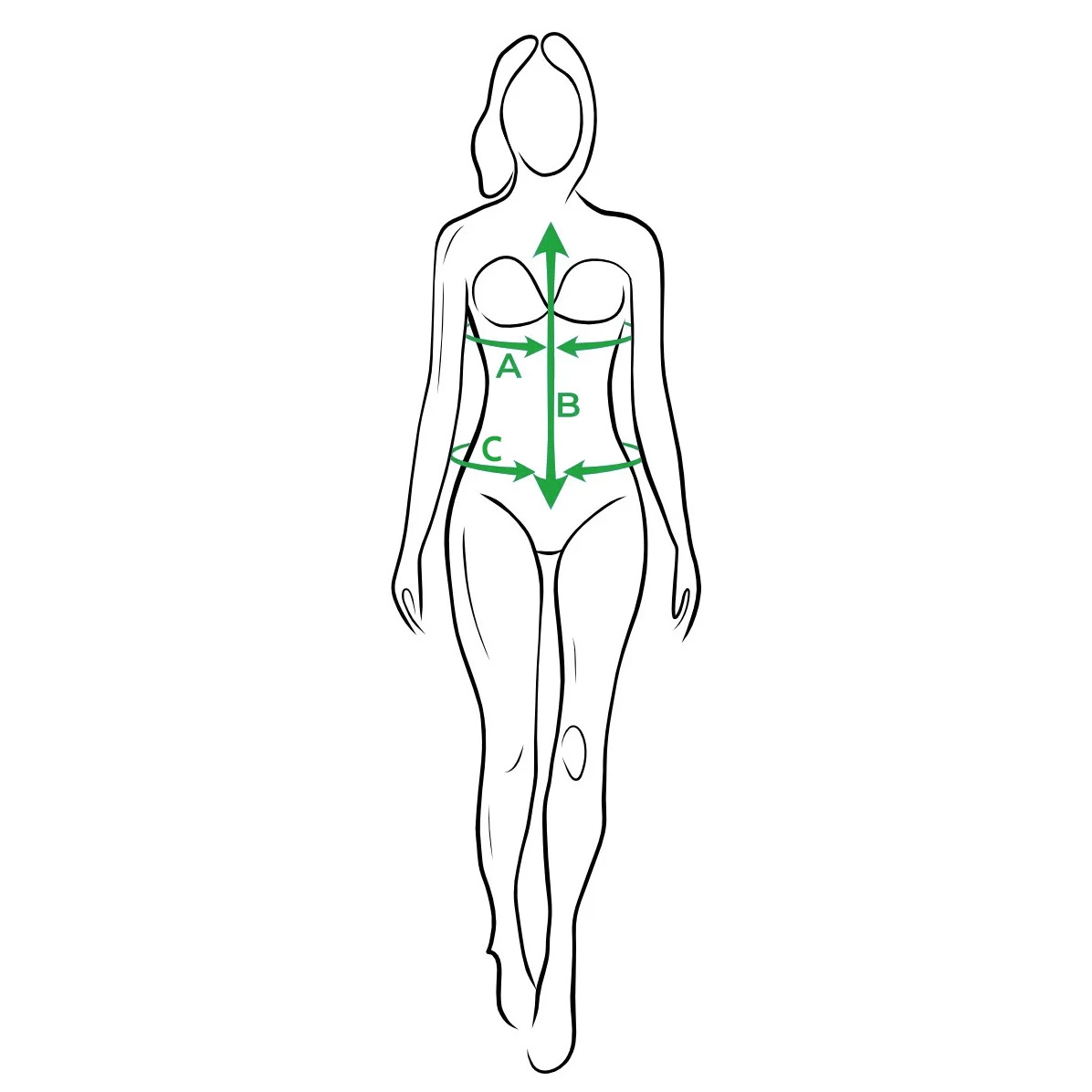 In der Größentabelle verwendete Symbole