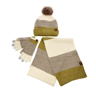 Set Mütze, Handschuhe, Schal PEPE MOLL - 242802 Pack Kaki