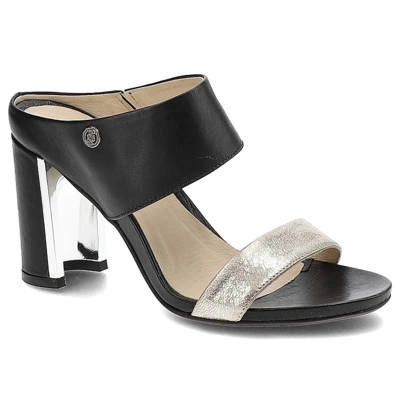 Pantolleten CARINII - B2610_-C63-B77-000-949 Grid B Radice/ Crust Koza Schwarz