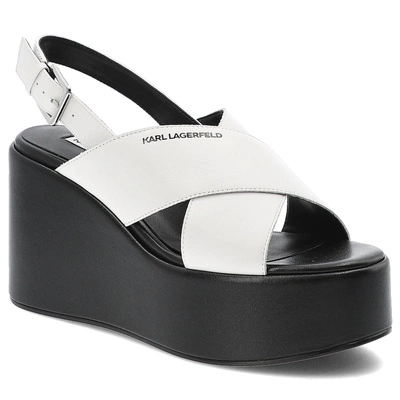 Sandalen KARL LAGERFELD - KL33325 010 White Lthr W/Black