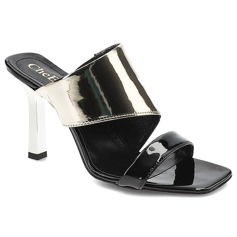 Schwarze Pantolleten Chebello Elegante Damen Lederschuhe
