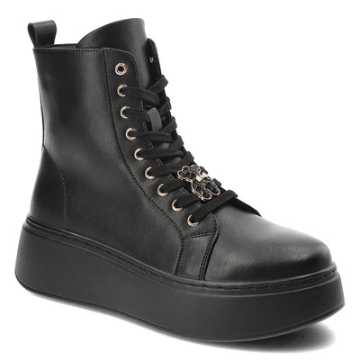 Stiefeletten VINCEZA - 66701 Czarny Lico Skóra