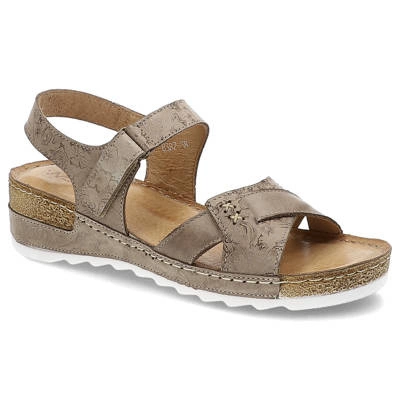 Sandalen WASAK - 0620 Cappuccino Blumen