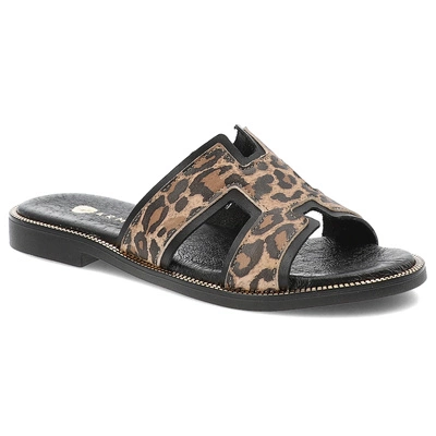 Flip-Flops ARMODO - 40383 Bf. Czarny+Lampart Beż