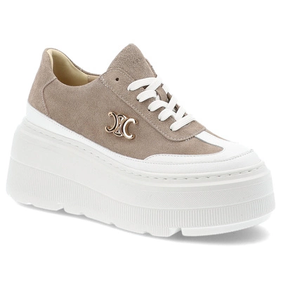 Sneakers ARMODO - N1233 Beż Welur/Biały 444/528