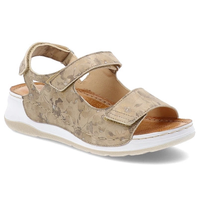 Sandalen WASAK - 0765 Beżowy Kwiaty
