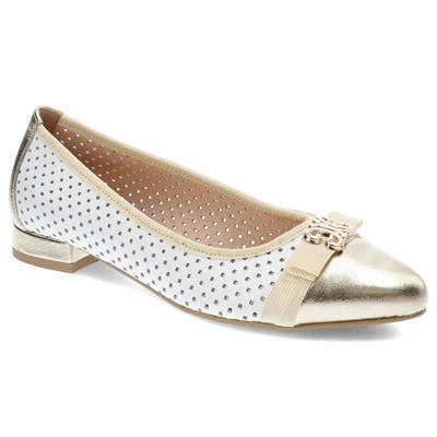 Ballerinas DAMISS - DS-685 Weiß/Gold