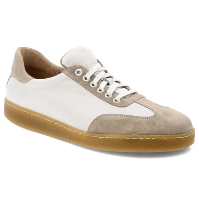 Halbschuhe Barefoot WASAK - 0248 Biały Groszek+Welur Beż