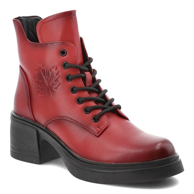 Stiefeletten VINCEZA - 39950 RD Czerwony Skóra