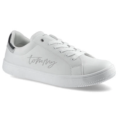 Sneakers TOMMY HILFIGER - Low Cut Lace-Up T3A4-31160-1190X025 White/Silver X025