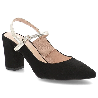 Pumps ARMODO - 867/2/A Czarny Zamsz/Złoty