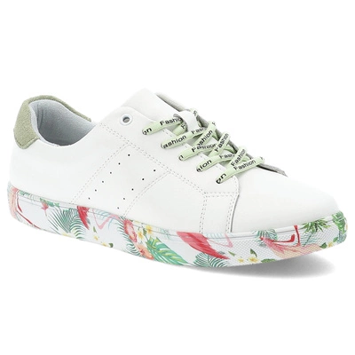 Sneakers VINCEZA - 79524 WH GN Biały Zielony Skóra