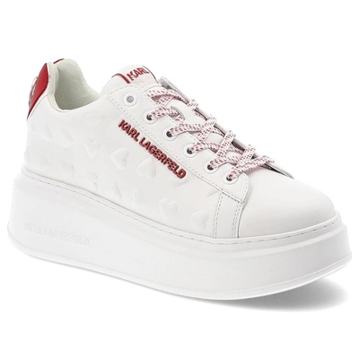 Sneakers KARL LAGERFELD - KL63514V 01D WhiteLthr W/Red