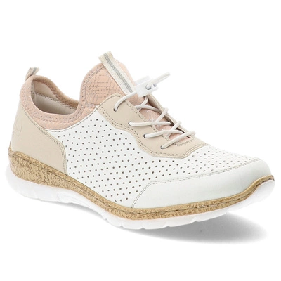 Halbschuhe RIEKER - N4286-80 White Combination