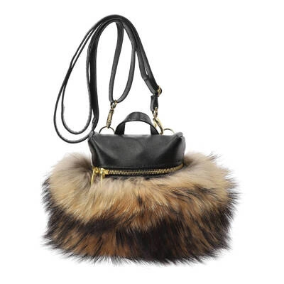 Handtasche LUKA-PELLI - T32-4 Braune Mit Echtem Marderfell