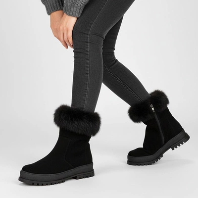 Stiefeletten ARMODO - 5-1713-003 Czarny Welur+Królik